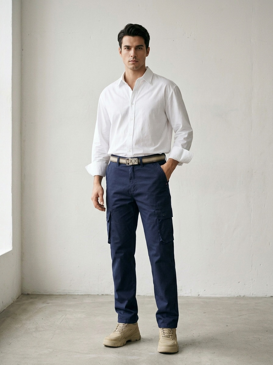 Vintage Multi-Pocket Outdoor Men's Cargo Pants for Casual Wear