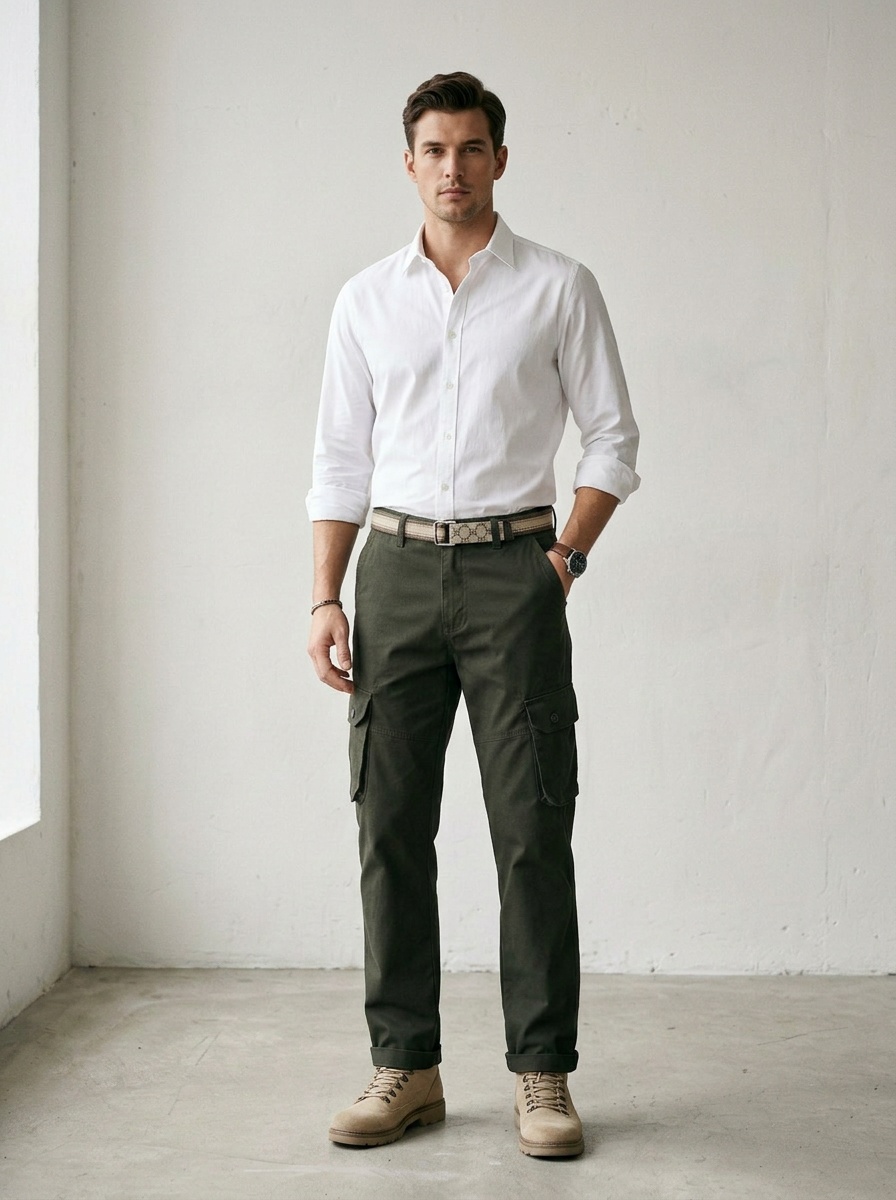 Vintage Multi-Pocket Outdoor Men's Cargo Pants for Casual Wear