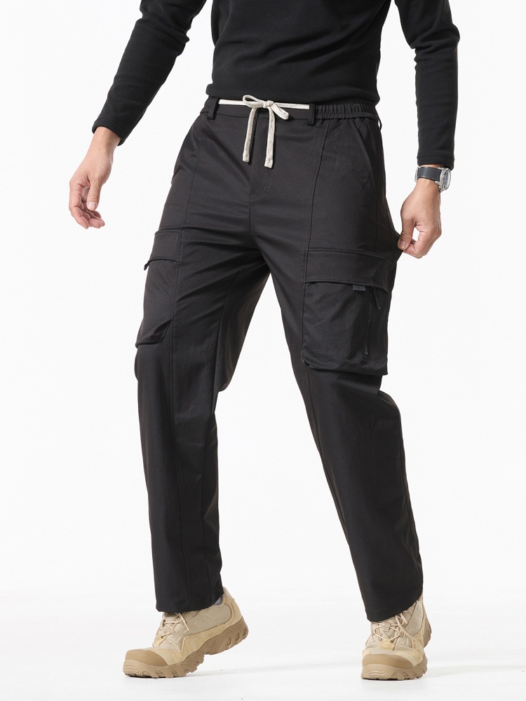 Vintage Wide-Leg Multi-Pocket Men's Cargo Pants for Casual Wear