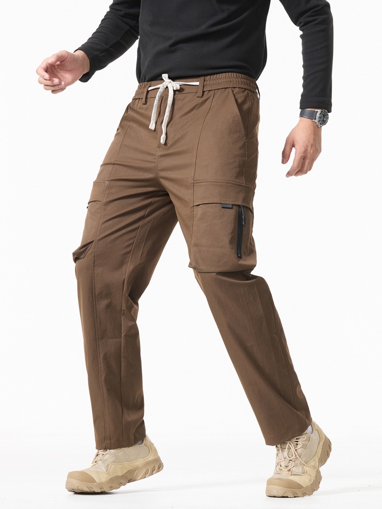 Vintage Wide-Leg Multi-Pocket Men's Cargo Pants for Casual Wear