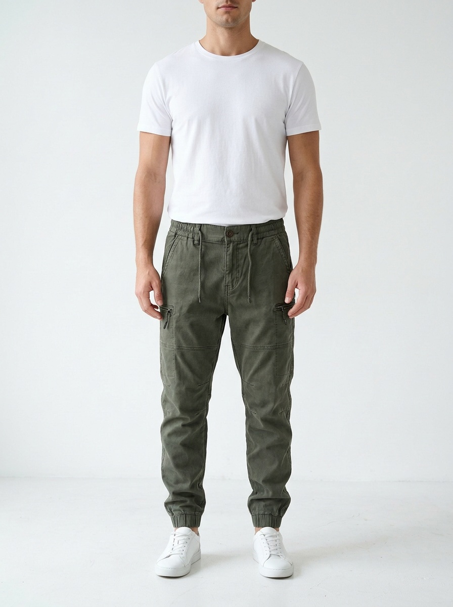 Vintage Multi-Pocket Outdoor Tapered Men's Cargo Pants for Casual Wear