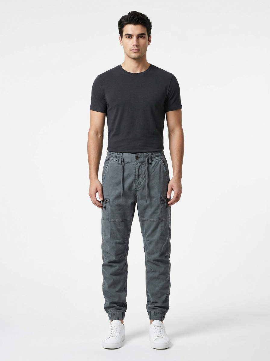 Vintage Multi-Pocket Outdoor Tapered Men's Cargo Pants for Casual Wear