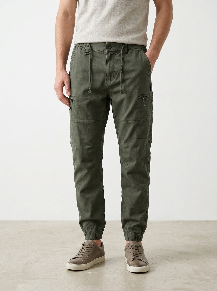 Vintage Multi-Pocket Outdoor Tapered Men's Cargo Pants for Casual Wear