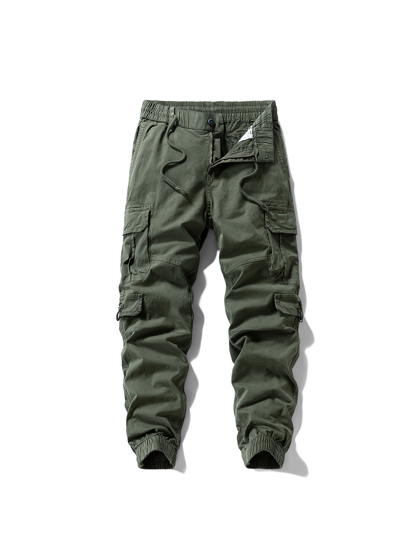 Multi-Pocket Tapered Streetwear Men's Cargo Pants for Autumn Casual Wear