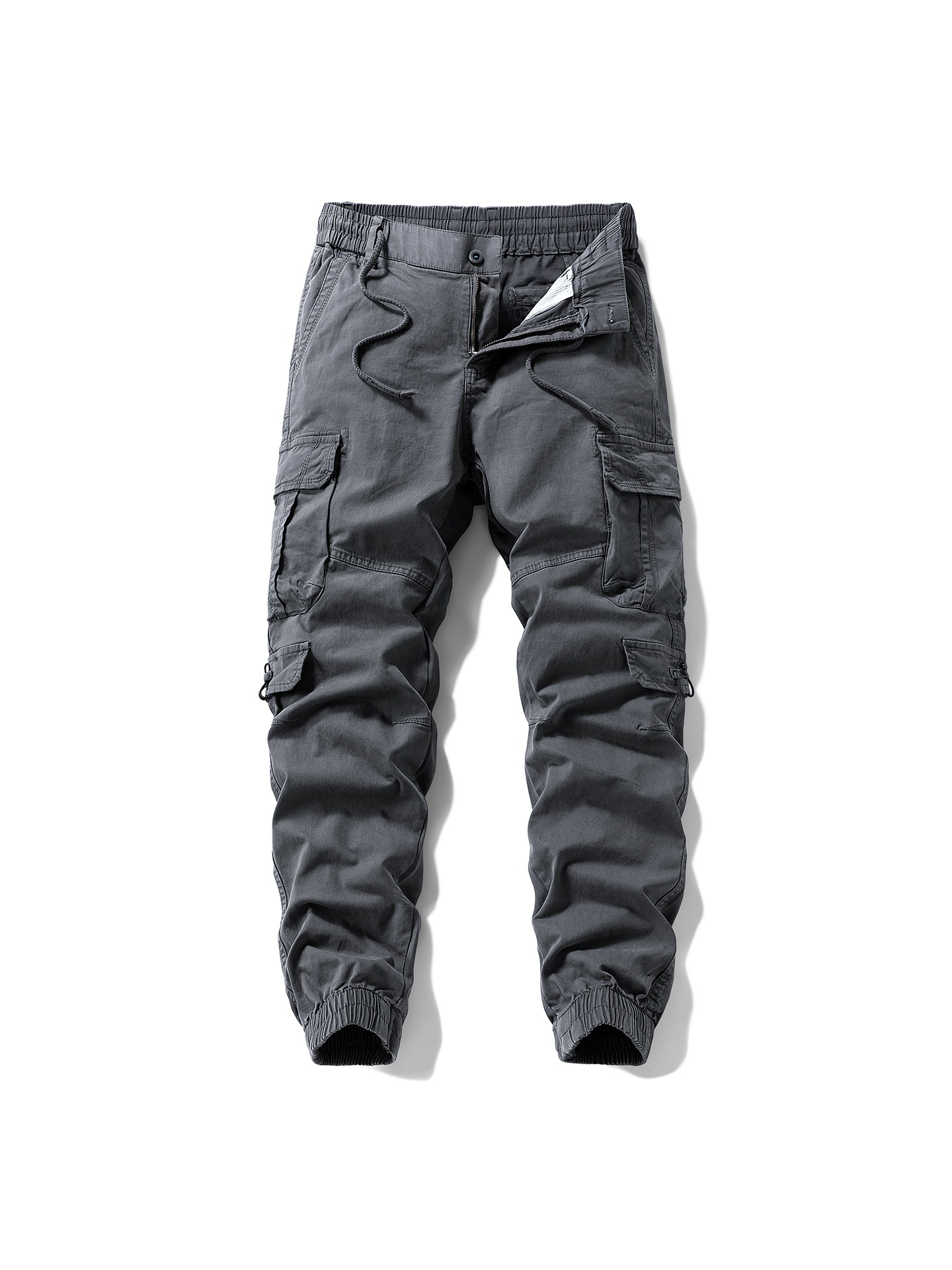 Multi-Pocket Tapered Streetwear Men's Cargo Pants for Autumn Casual Wear