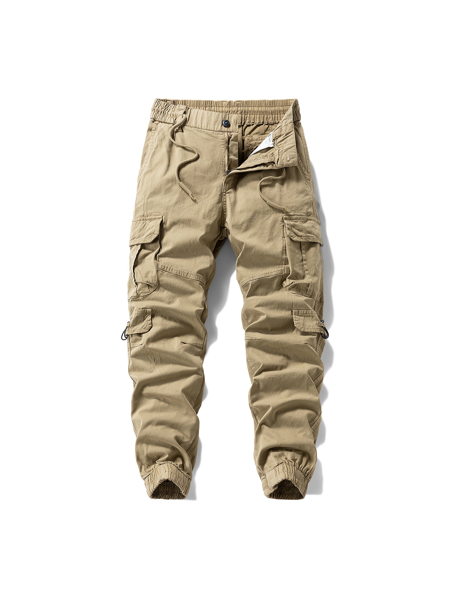 Multi-Pocket Tapered Streetwear Men's Cargo Pants for Autumn Casual Wear