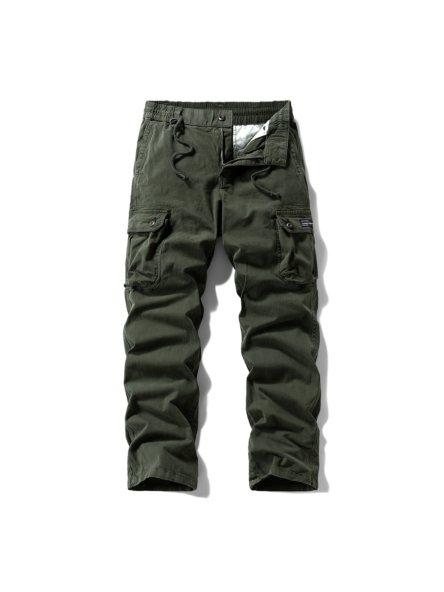 Vintage-Inspired Multi-Pocket Cuffed Men's Cargo Pants for Outdoor Casual Wear