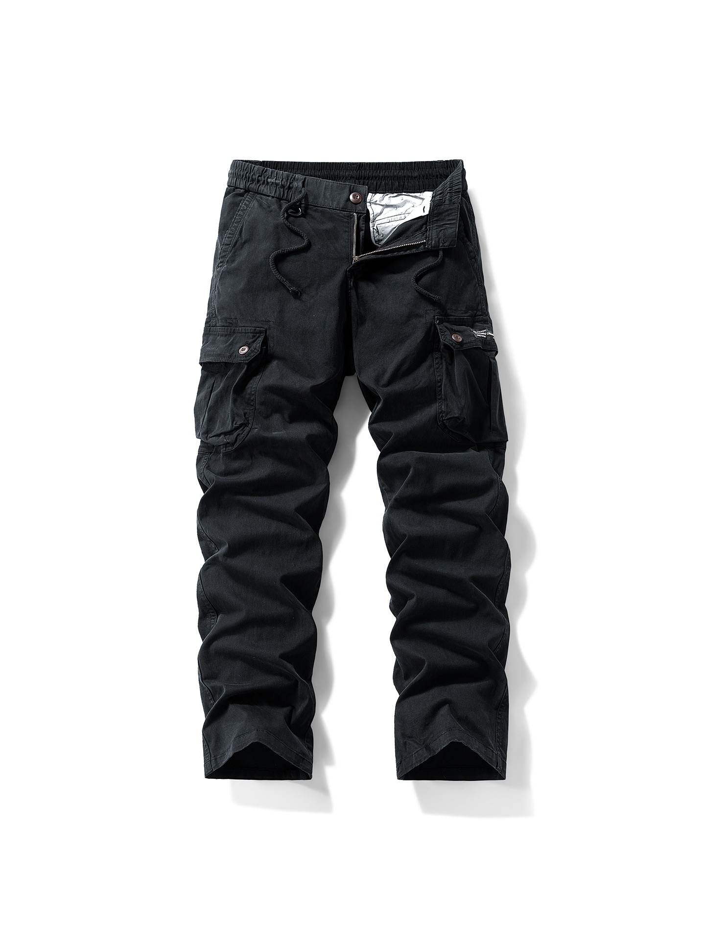 Vintage-Inspired Multi-Pocket Cuffed Men's Cargo Pants for Outdoor Casual Wear