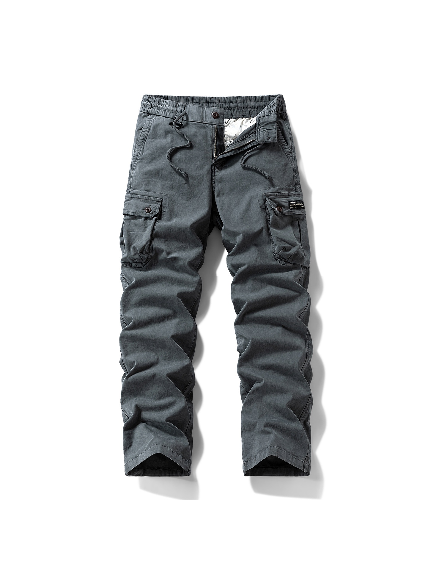 Vintage-Inspired Multi-Pocket Cuffed Men's Cargo Pants for Outdoor Casual Wear