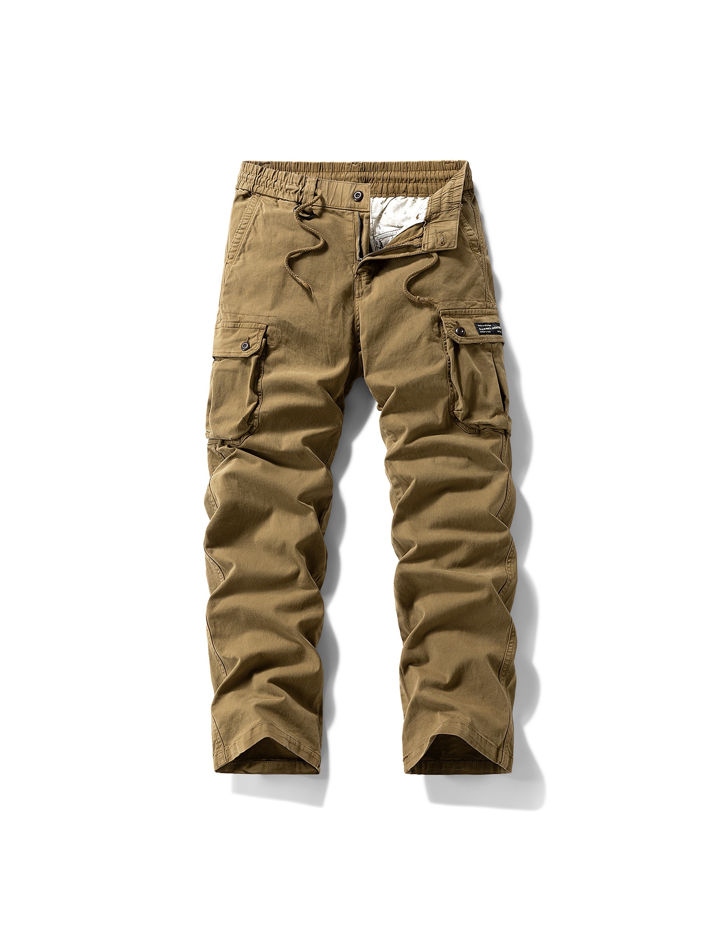 Vintage-Inspired Multi-Pocket Cuffed Men's Cargo Pants for Outdoor Casual Wear