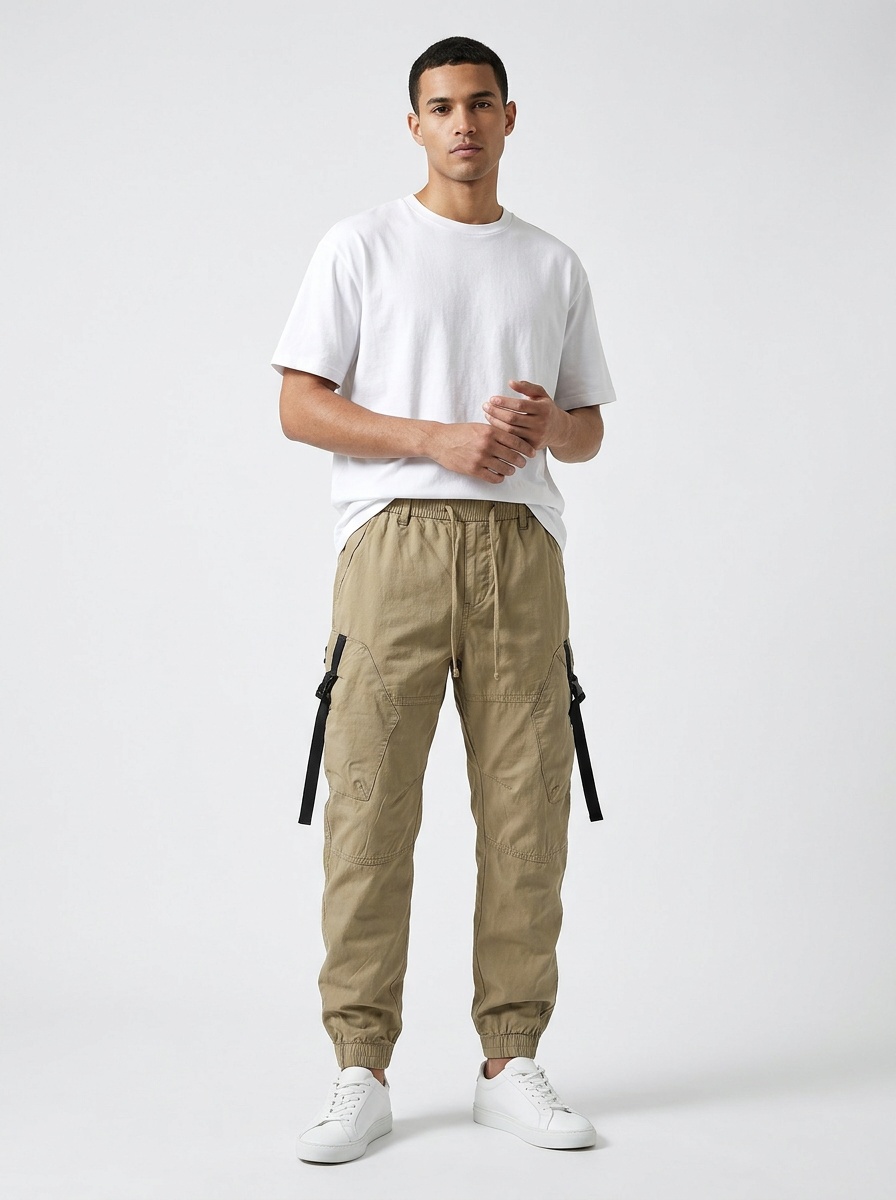 Loose Fit Tapered Men's Cargo Pants for Casual Outdoor Wear