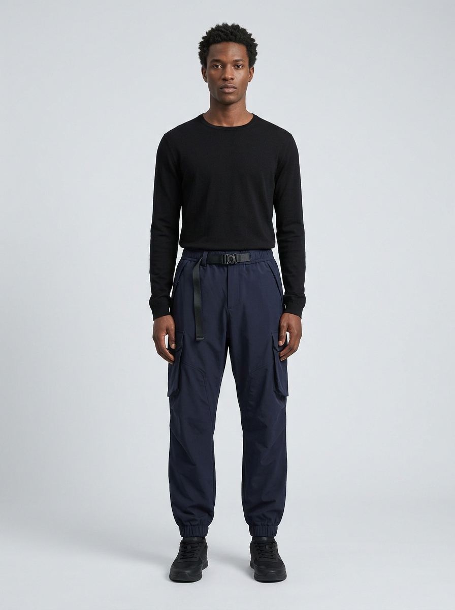 Fleece-Lined Wide-Leg Men's Cargo Pants for Winter Casual Wear