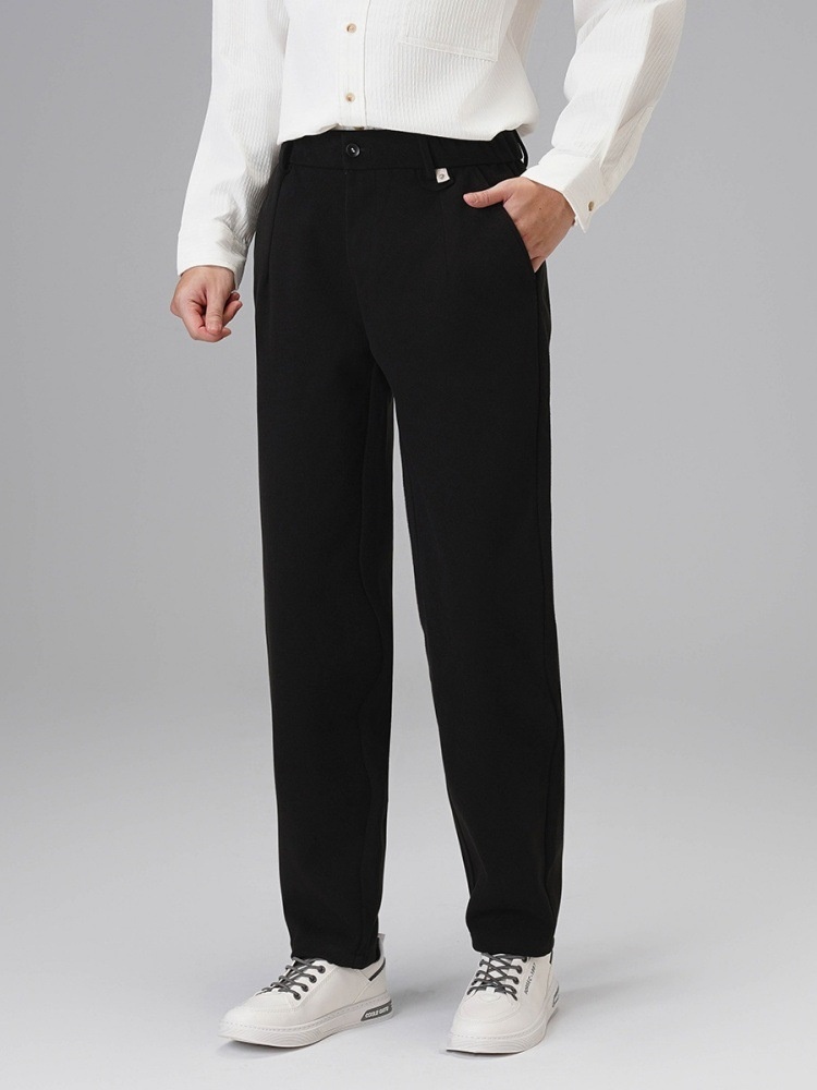 Fleece-Lined Straight Leg Men's Cargo Pants for Winter Casual Wear