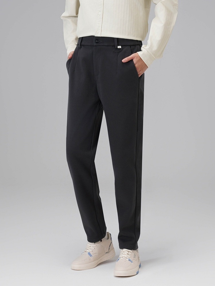 Fleece-Lined Straight Leg Men's Cargo Pants for Winter Casual Wear