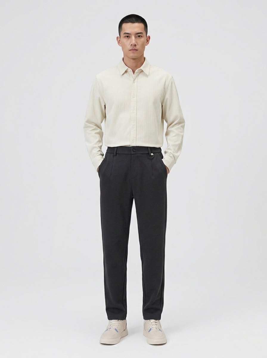 Fleece-Lined Straight Leg Men's Cargo Pants for Winter Casual Wear