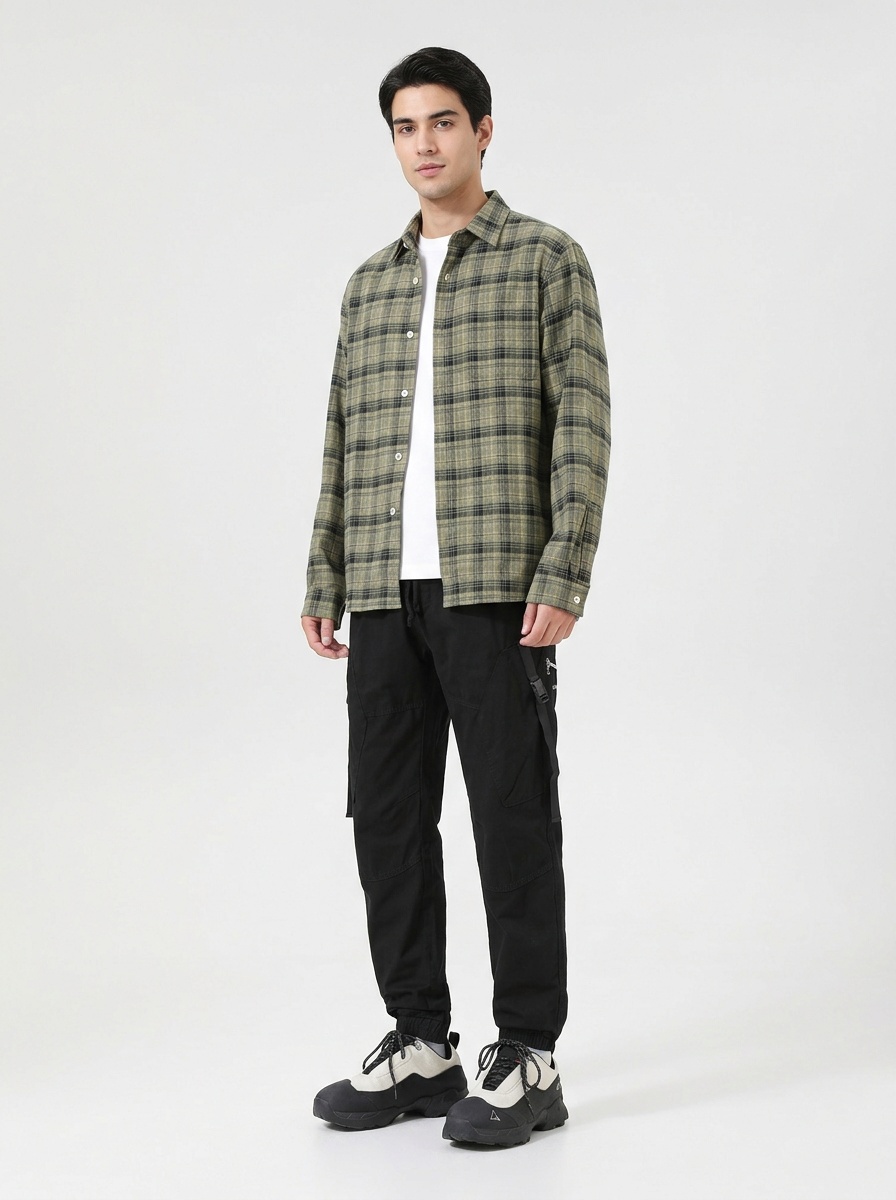 Relaxed Fit Cuffed Men's Cargo Pants for Spring and Autumn Casual Wear