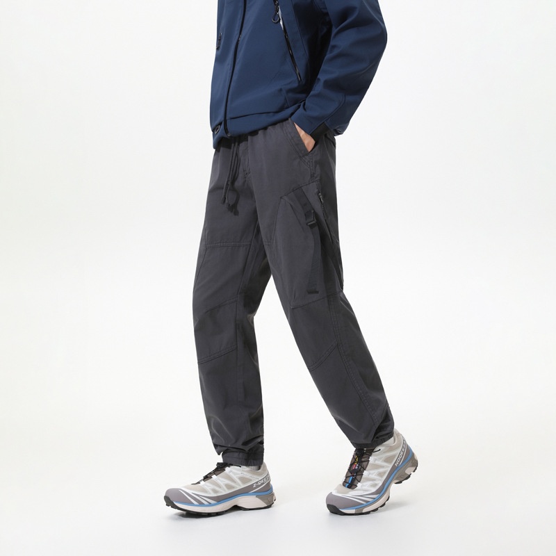 Relaxed Fit Cuffed Men's Cargo Pants for Spring and Autumn Casual Wear