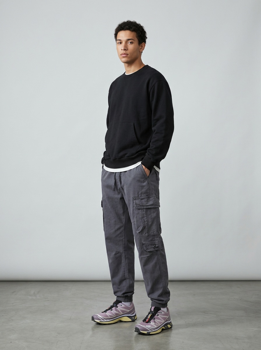 Multi-Pocket Cuffed Casual Autumn Men's Cargo Pants