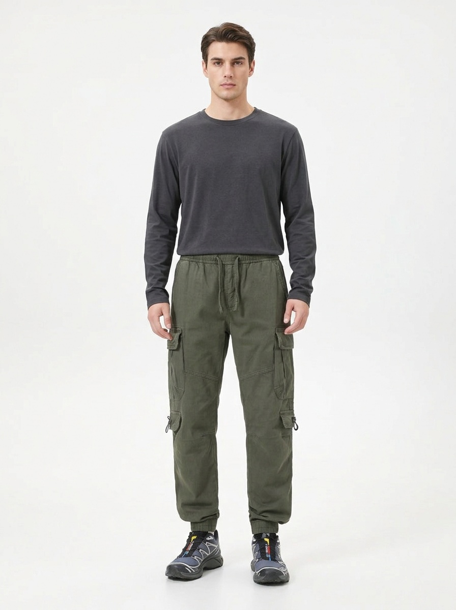 Multi-Pocket Cuffed Casual Autumn Men's Cargo Pants