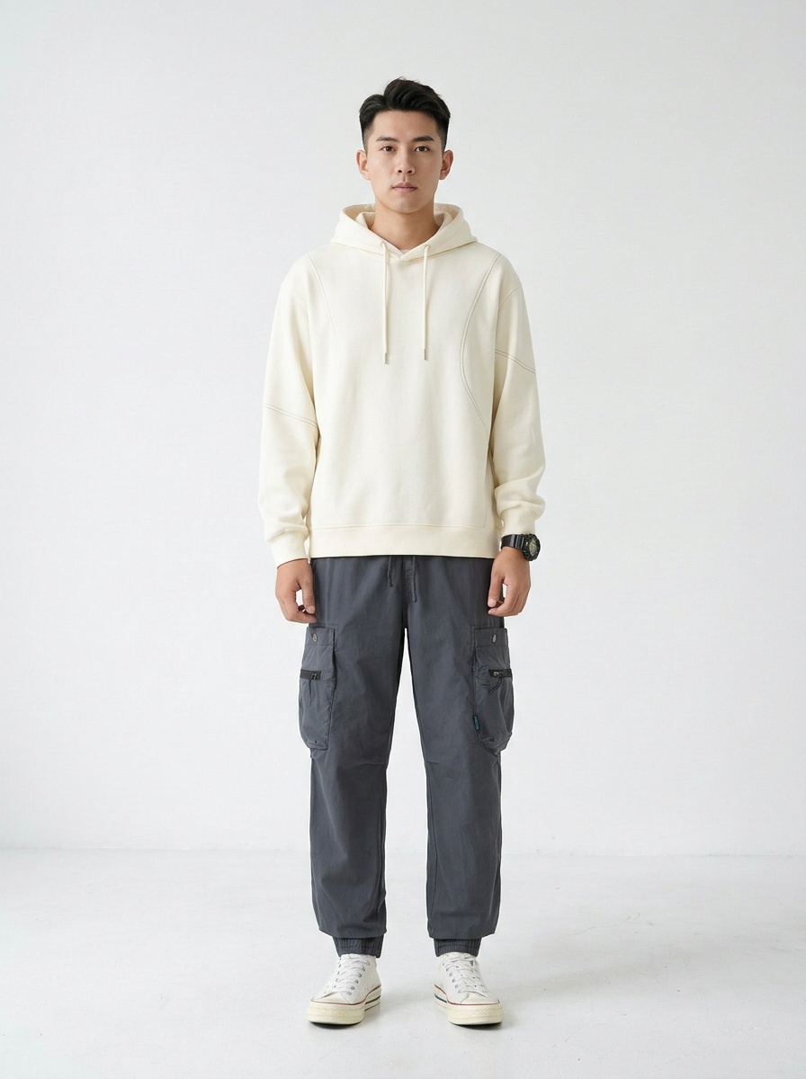 Functional Multi-Pocket Vintage Cuffed Men's Cargo Pants for Casual Wear