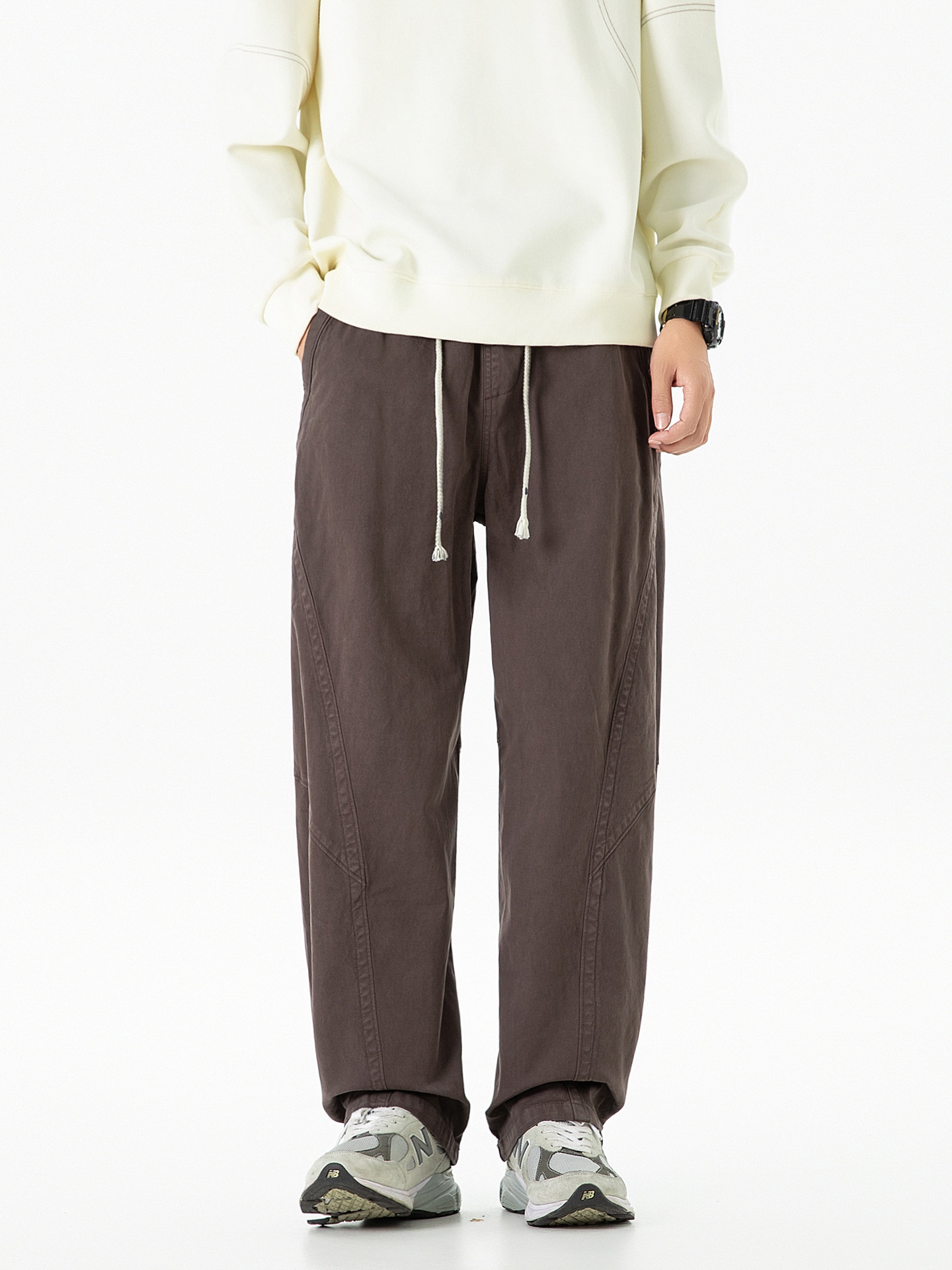 Loose Fit Wide-Leg Men's Cargo Pants for Casual Outdoor Wear