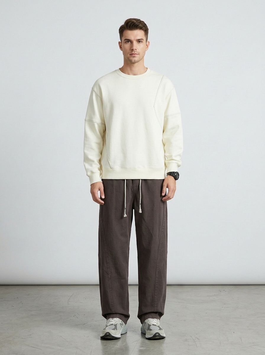 Loose Fit Wide-Leg Men's Cargo Pants for Casual Outdoor Wear