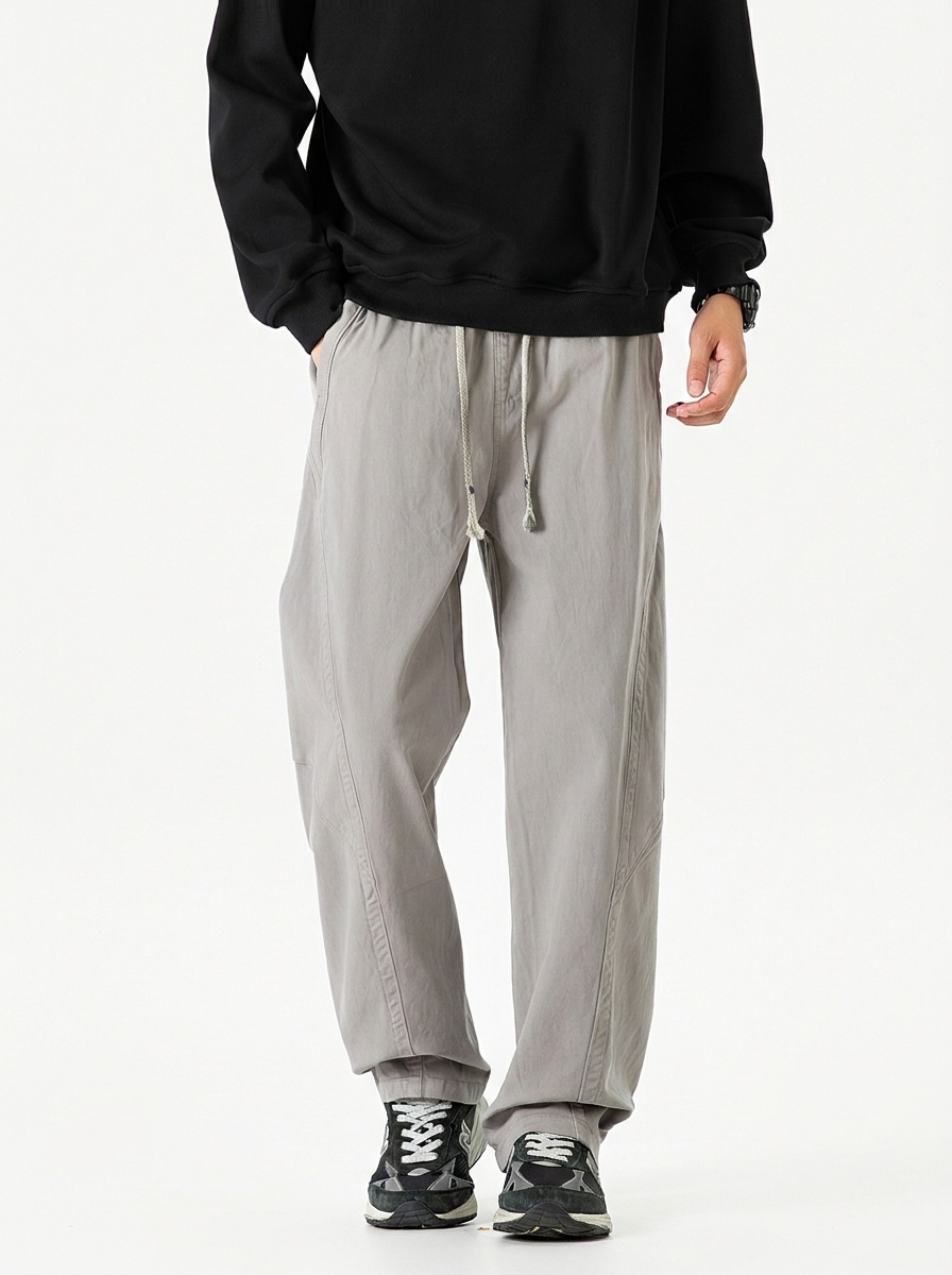 Loose Fit Wide-Leg Men's Cargo Pants for Casual Outdoor Wear