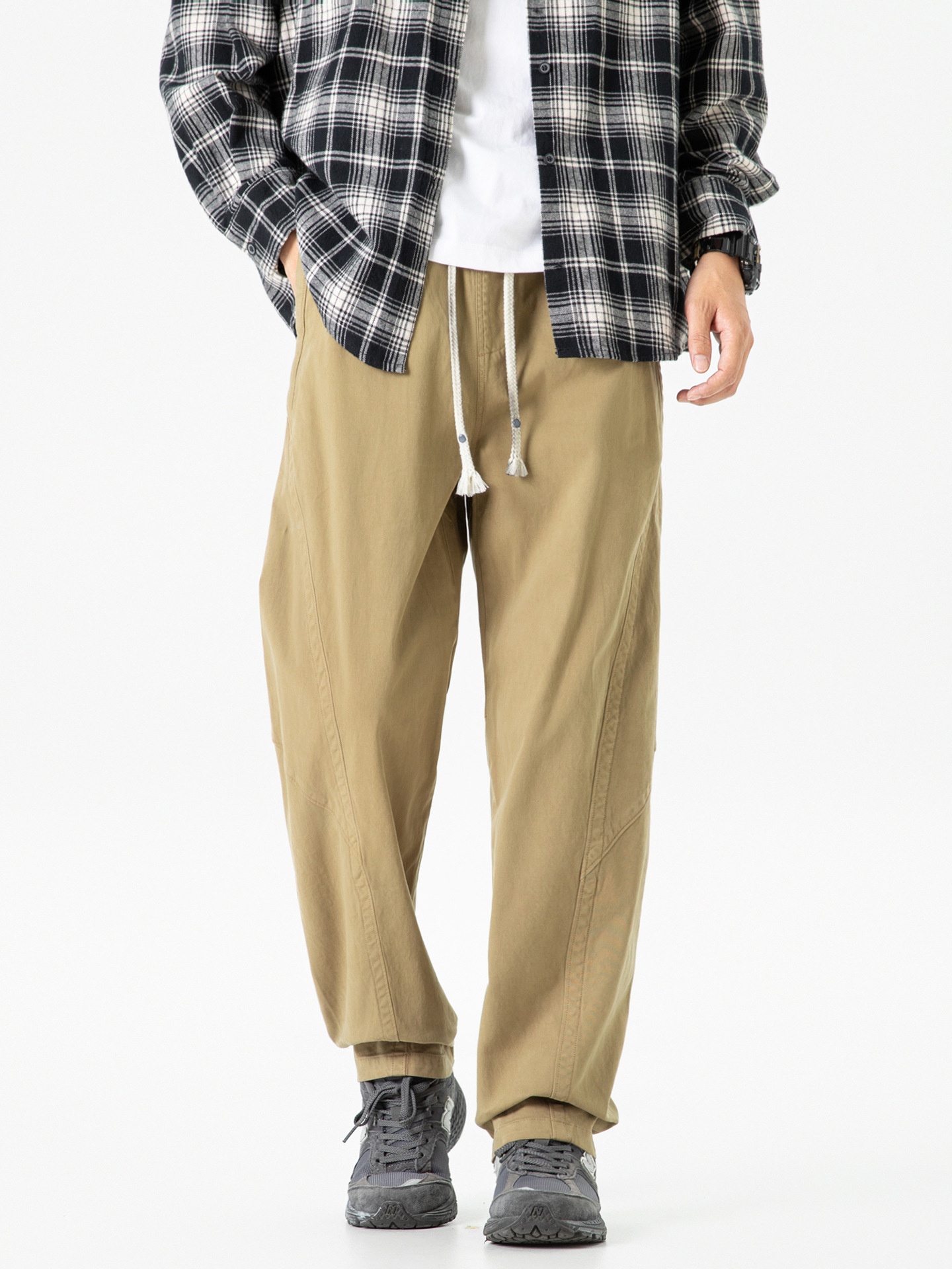 Loose Fit Wide-Leg Men's Cargo Pants for Casual Outdoor Wear