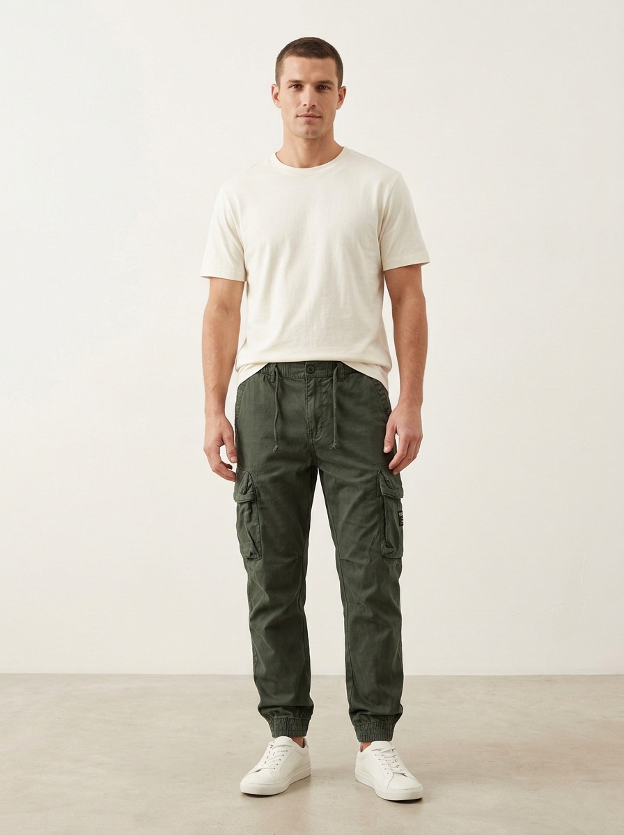 Tapered Retro Multi-Pocket Men's Cargo Pants for Casual Wear