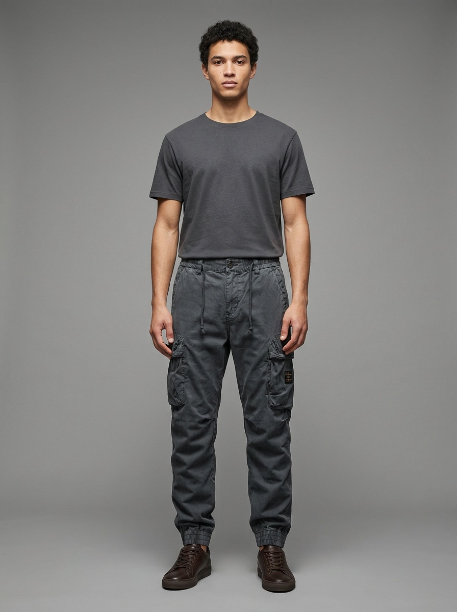 Tapered Retro Multi-Pocket Men's Cargo Pants for Casual Wear