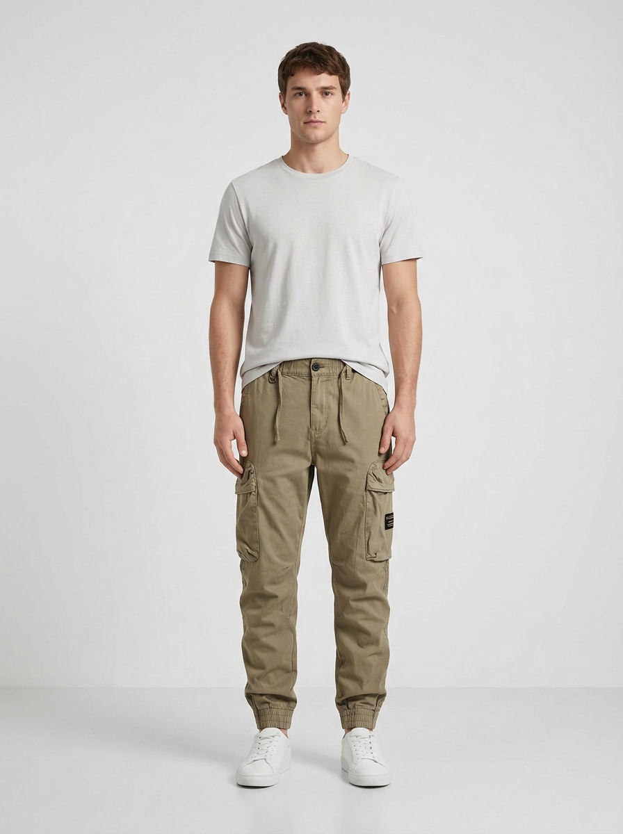Tapered Retro Multi-Pocket Men's Cargo Pants for Casual Wear