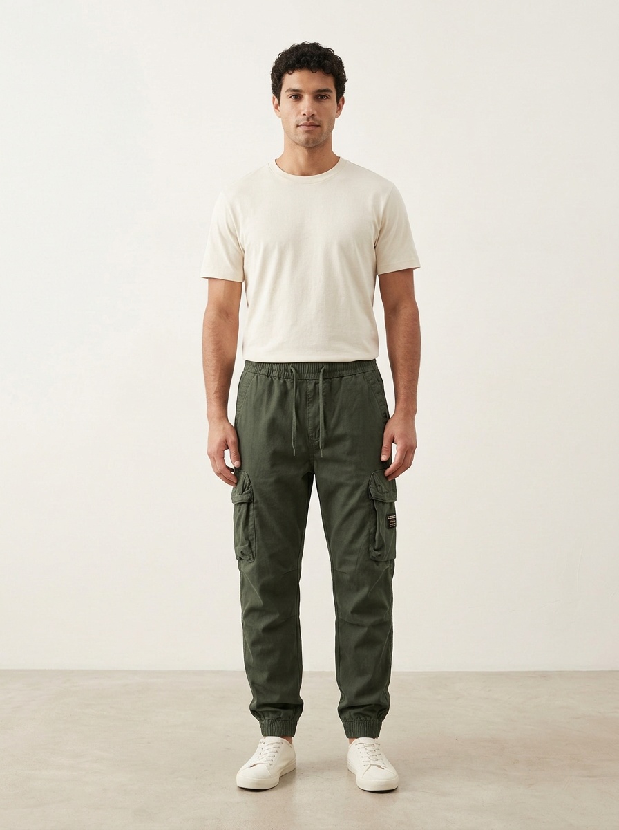 Tapered Retro Multi-Pocket Men's Cargo Pants for Casual Wear