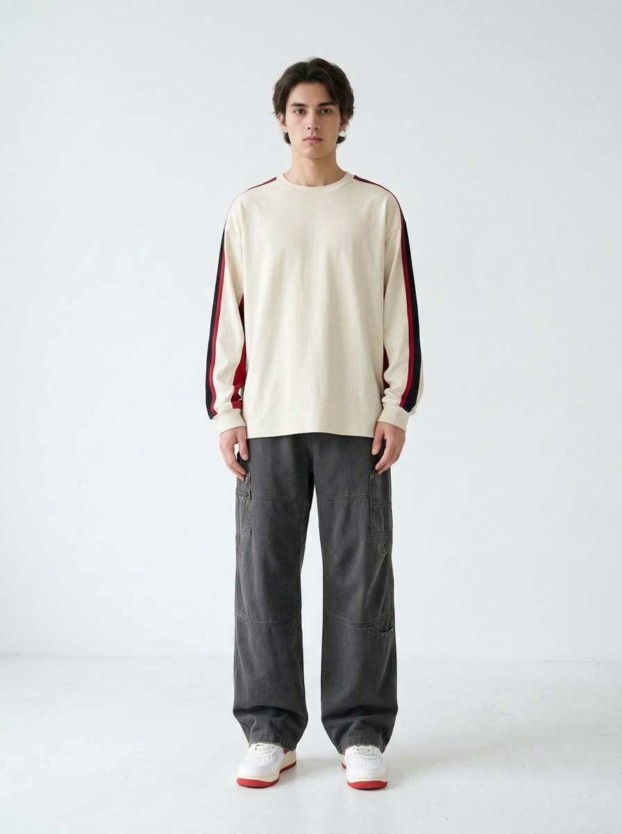 Wide-Leg Multi-Pocket Men's Cargo Pants for Outdoor Casual Wear