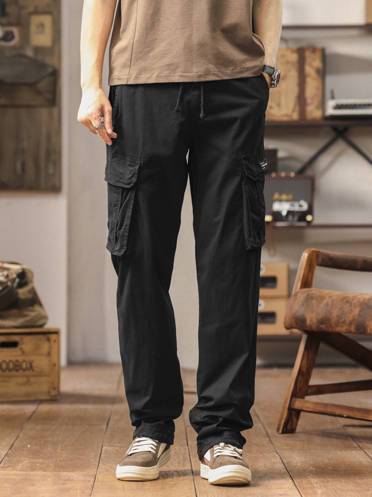 Straight Leg Relaxed Fit Multi-Pocket Men's Cargo Pants for Casual Wear
