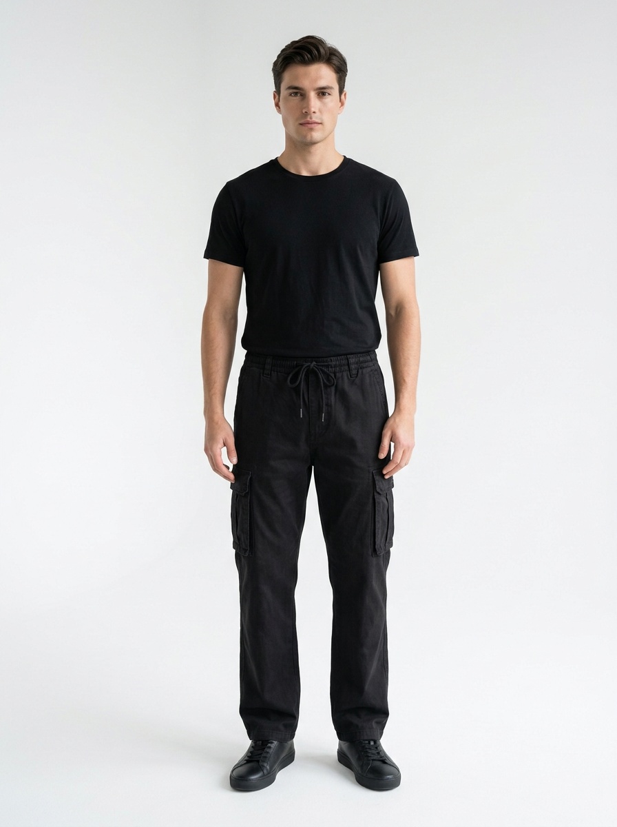 Straight Leg Relaxed Fit Multi-Pocket Men's Cargo Pants for Casual Wear