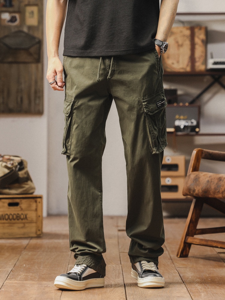Straight Leg Relaxed Fit Multi-Pocket Men's Cargo Pants for Casual Wear