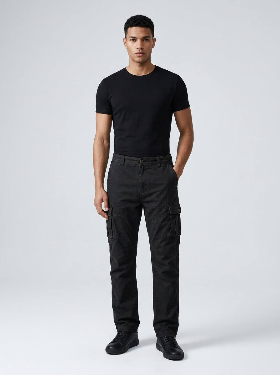 Loose Fit Straight Leg Multi-Pocket Men's Cargo Pants for Outdoor Casual Wear