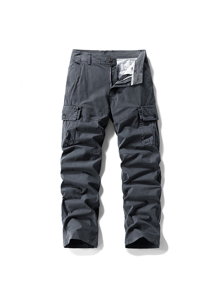 Loose Fit Straight Leg Multi-Pocket Men's Cargo Pants for Outdoor Casual Wear