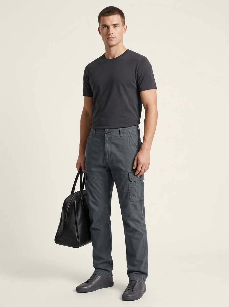 Loose Fit Straight Leg Multi-Pocket Men's Cargo Pants for Outdoor Casual Wear