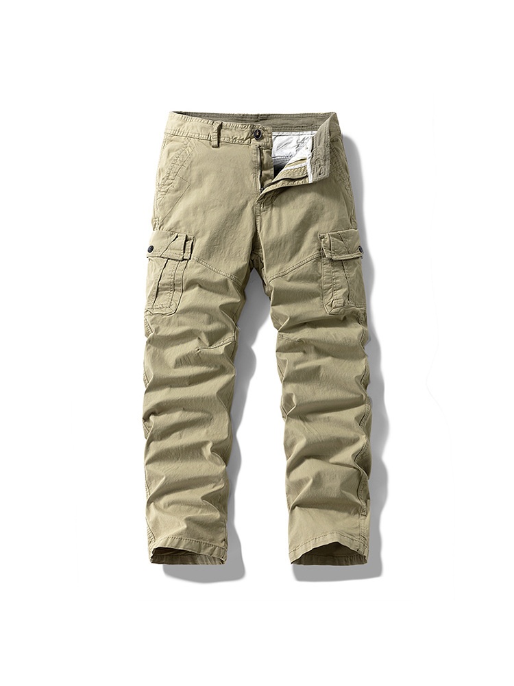 Loose Fit Straight Leg Multi-Pocket Men's Cargo Pants for Outdoor Casual Wear