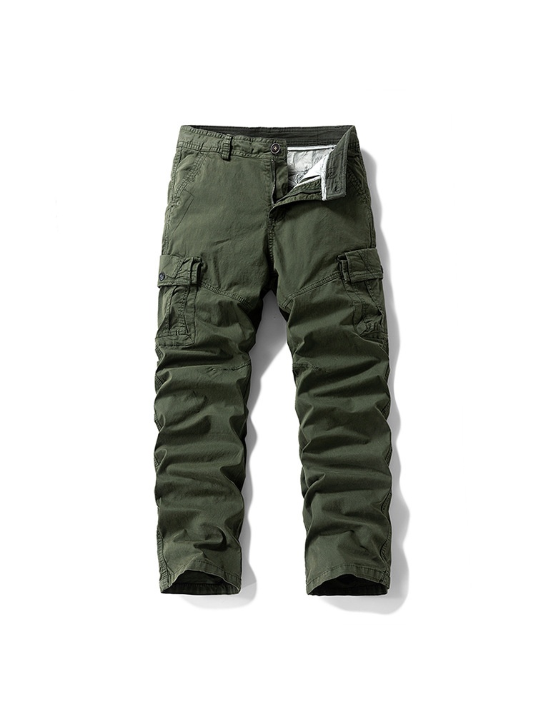 Loose Fit Straight Leg Multi-Pocket Men's Cargo Pants for Outdoor Casual Wear