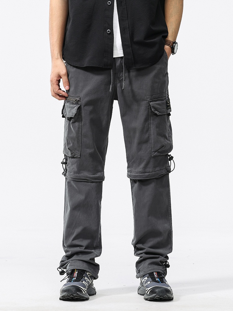 Relaxed Fit Straight Leg Men's Cargo Pants for Outdoor Casual Wear