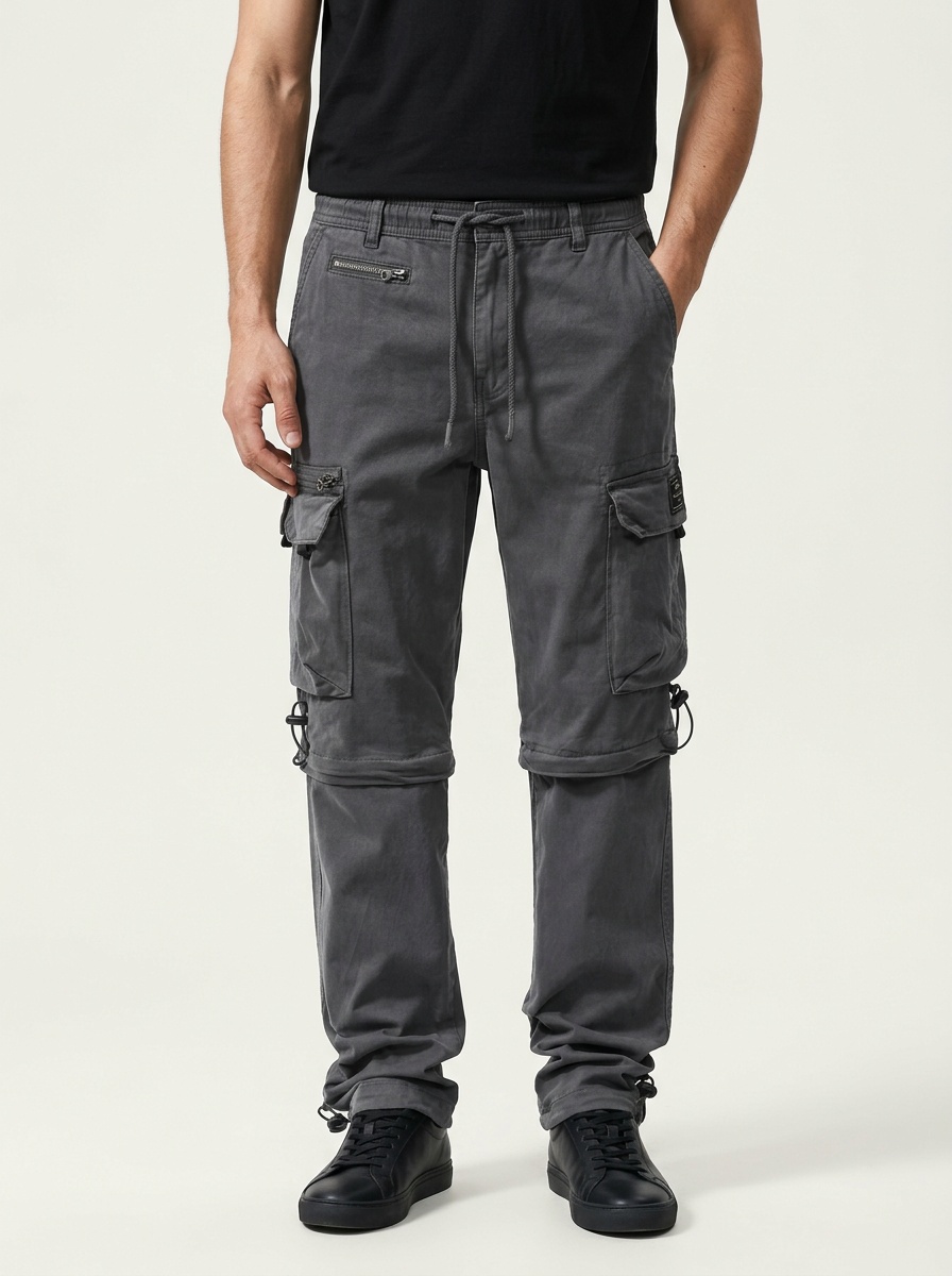 Relaxed Fit Straight Leg Men's Cargo Pants for Outdoor Casual Wear