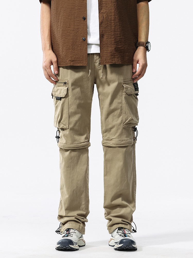 Relaxed Fit Straight Leg Men's Cargo Pants for Outdoor Casual Wear