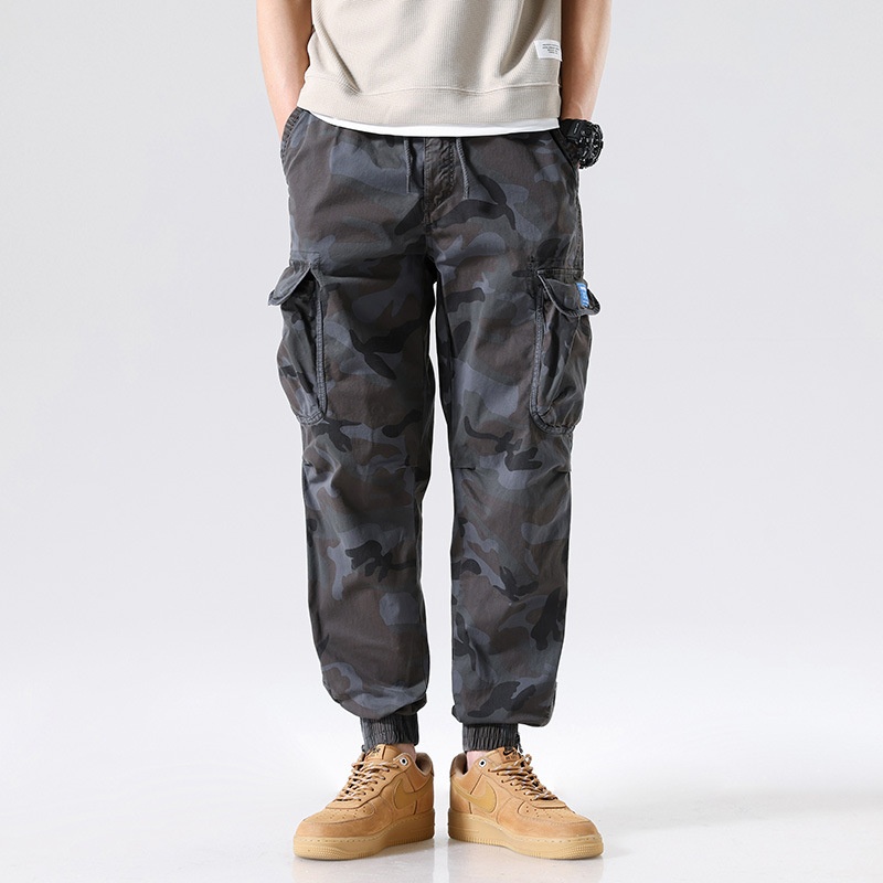 Relaxed Fit Drawstring Straight Leg Men's Cargo Pants for Casual Wear