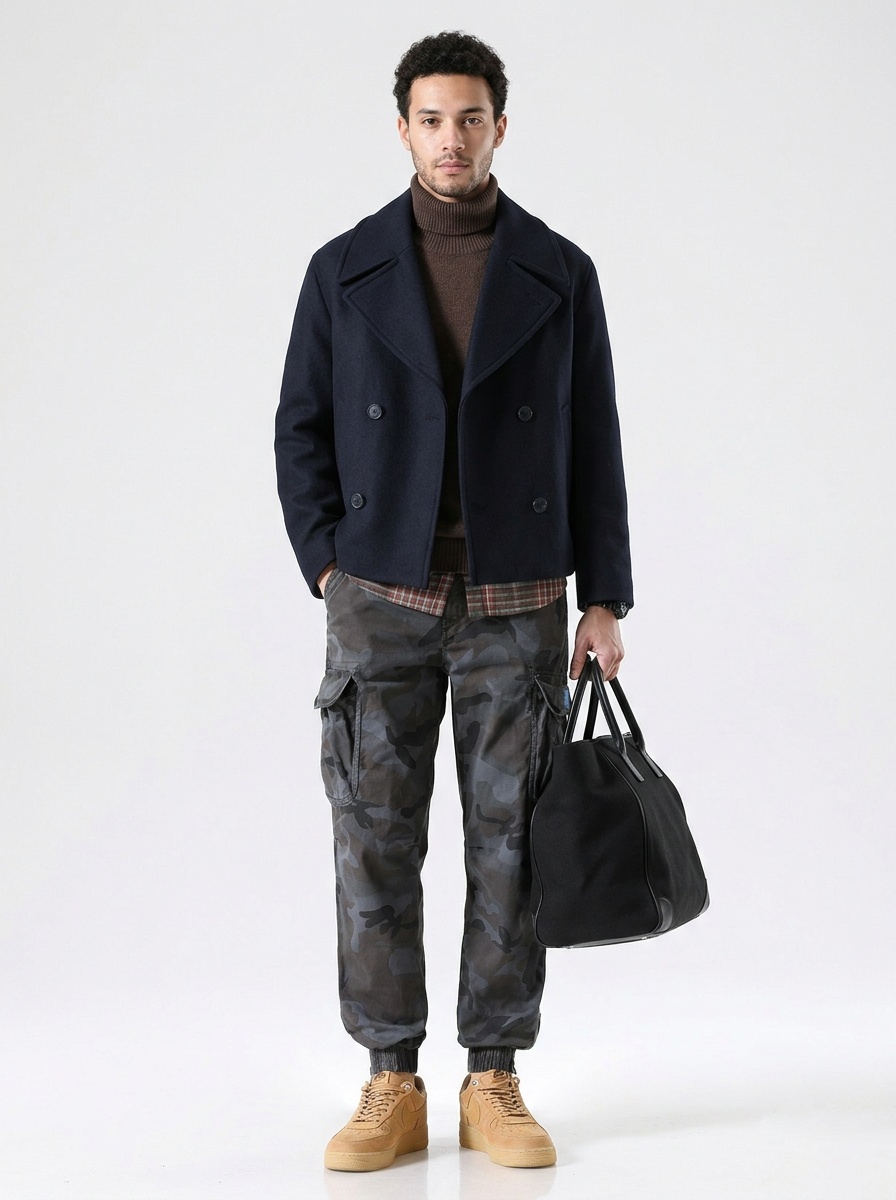 Relaxed Fit Drawstring Straight Leg Men's Cargo Pants for Casual Wear