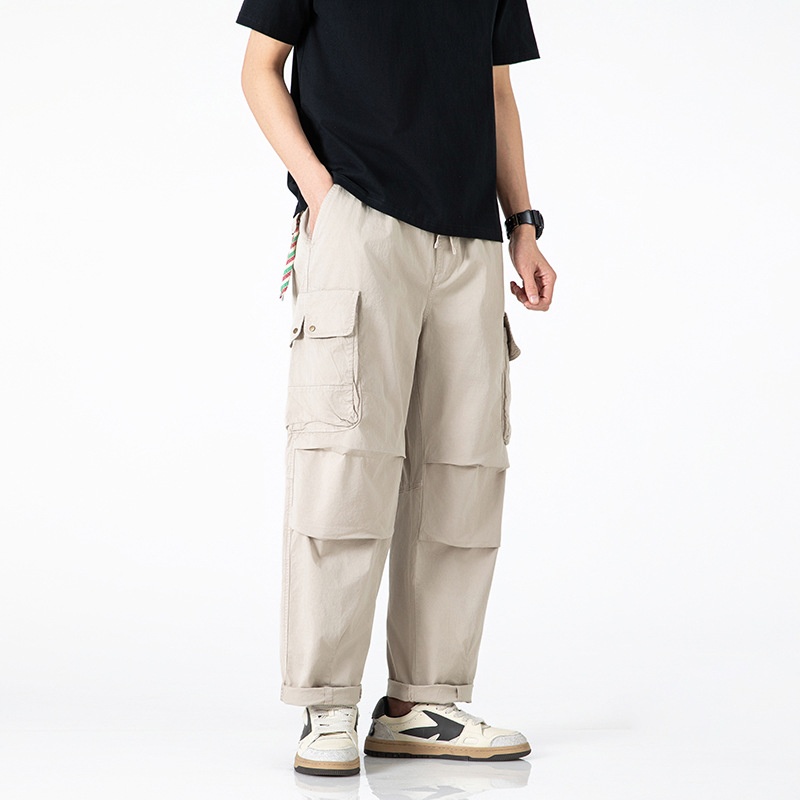 Functional Multi-Pocket Retro Style Men's Cargo Pants for Spring and Summer Casual Wear