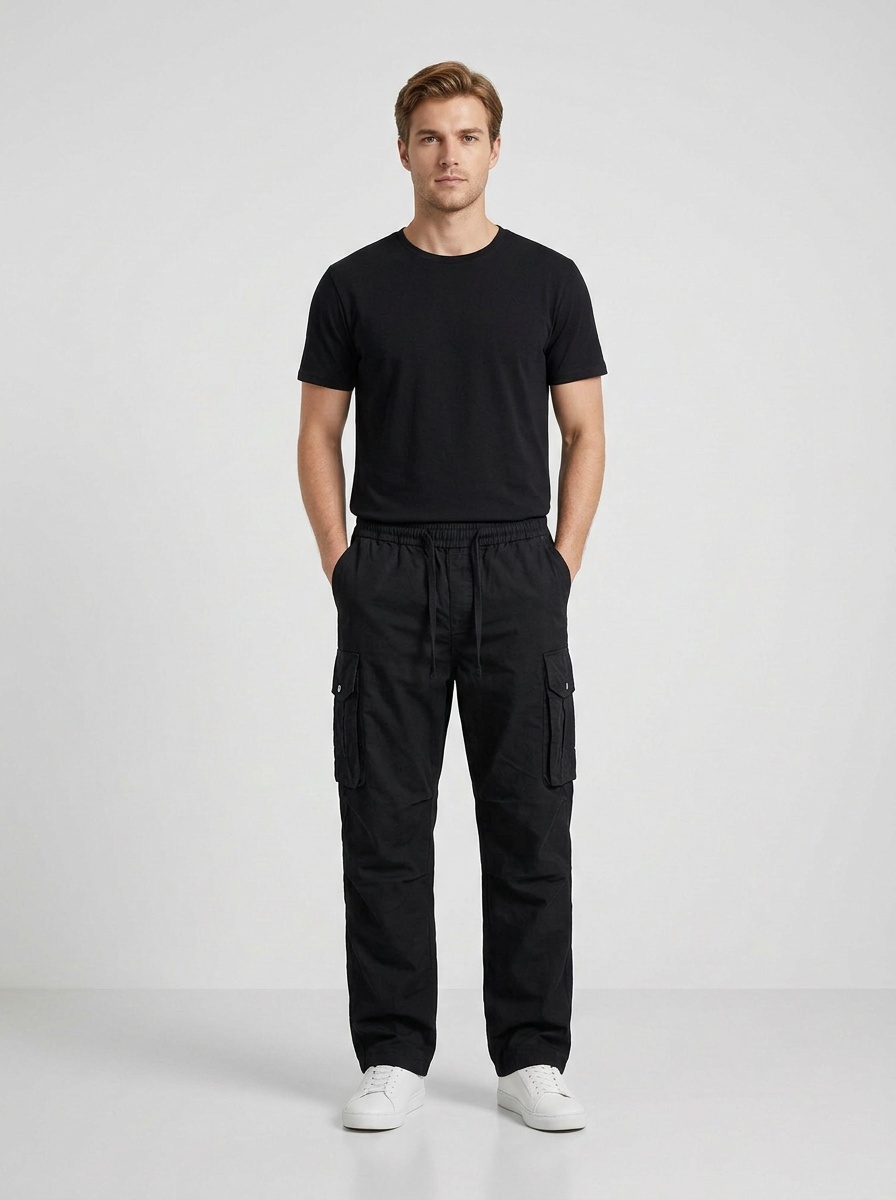 Functional Multi-Pocket Retro Style Men's Cargo Pants for Spring and Summer Casual Wear