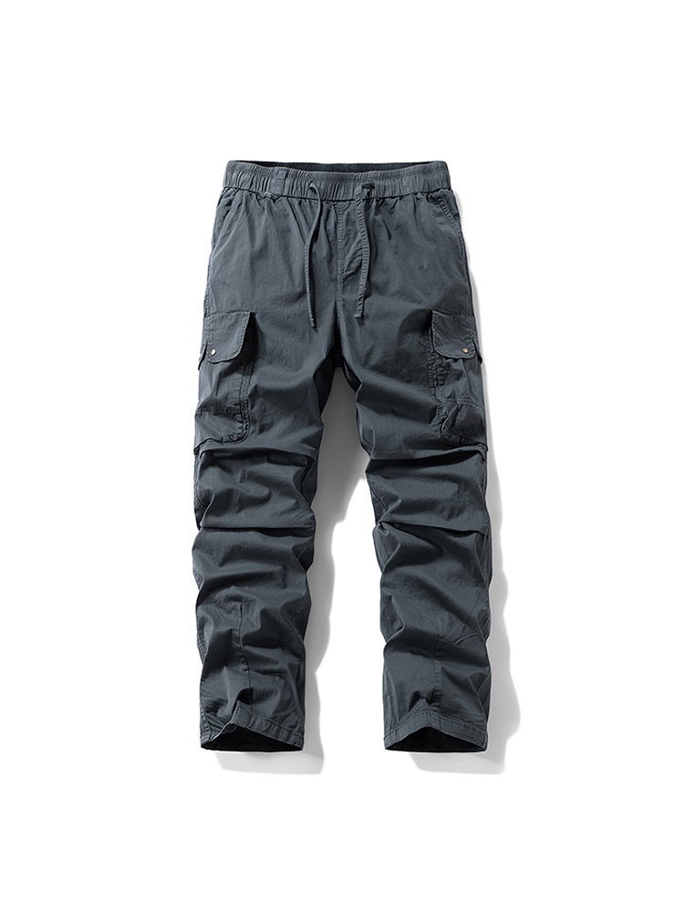 Functional Multi-Pocket Retro Style Men's Cargo Pants for Spring and Summer Casual Wear