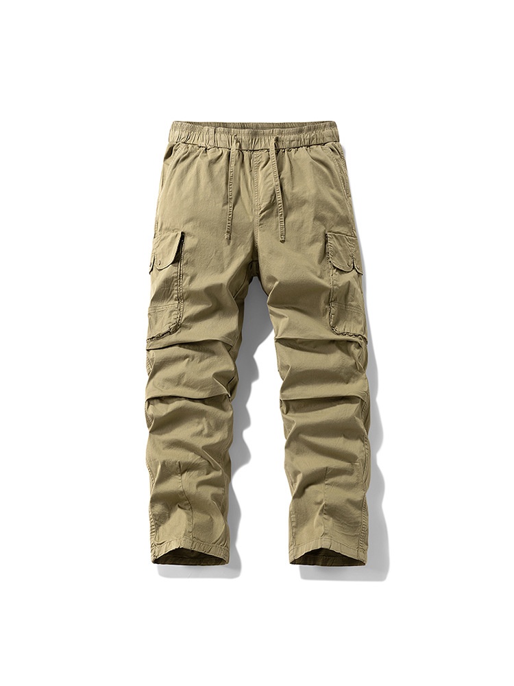 Functional Multi-Pocket Retro Style Men's Cargo Pants for Spring and Summer Casual Wear